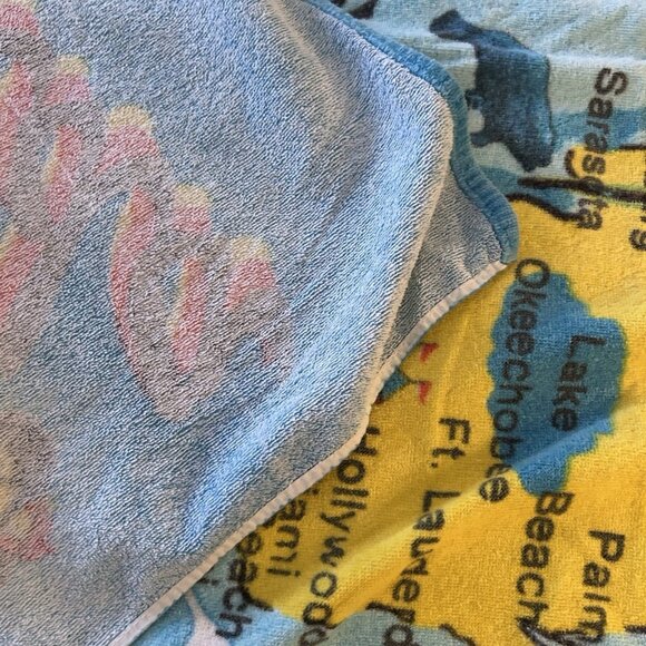 Vintage Copa Florida Map Terry Cotton Beach Towel 30x56 Souvenir - Picture 6 of 9